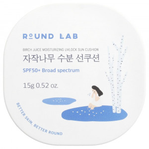 Солнцезащитный крем Round Lab Birch Juice Moisturizing UVLock Sun Cushion, SPF 50+, 15 г (0,52 унции)