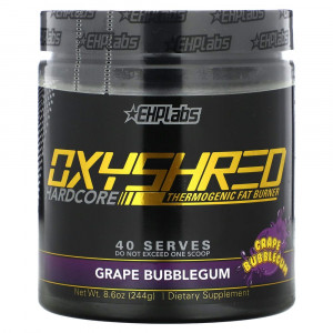 EHPlabs, Oxyshred, Hardcore Thermogenic Fat Burner, Grape Bubblegum, 8.6 oz (244 g)