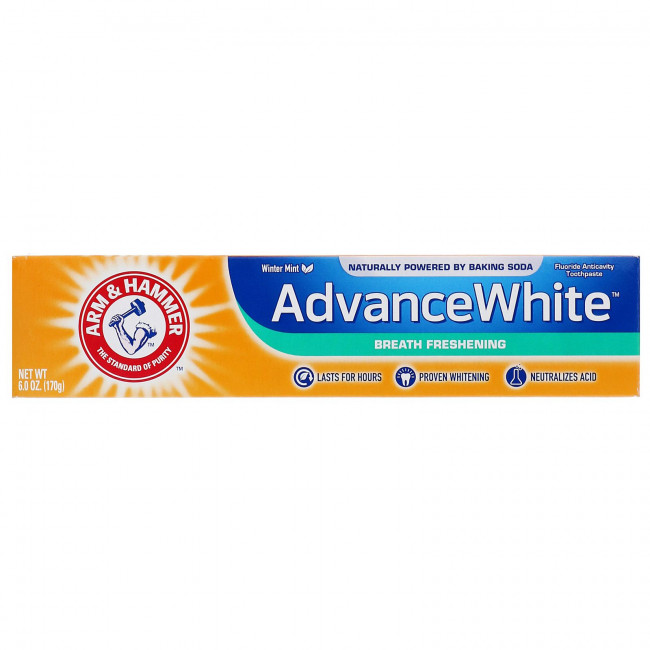 Arm & Hammer, AdvanceWhite, Зубная паста, освежающая дыхание, зимняя мята, 6,0 унций (170 г) Arm & Hammer, AdvanceWhite, Зубная паста, освежающая дыхание, зимняя мята, 6,0 унций (170 г)