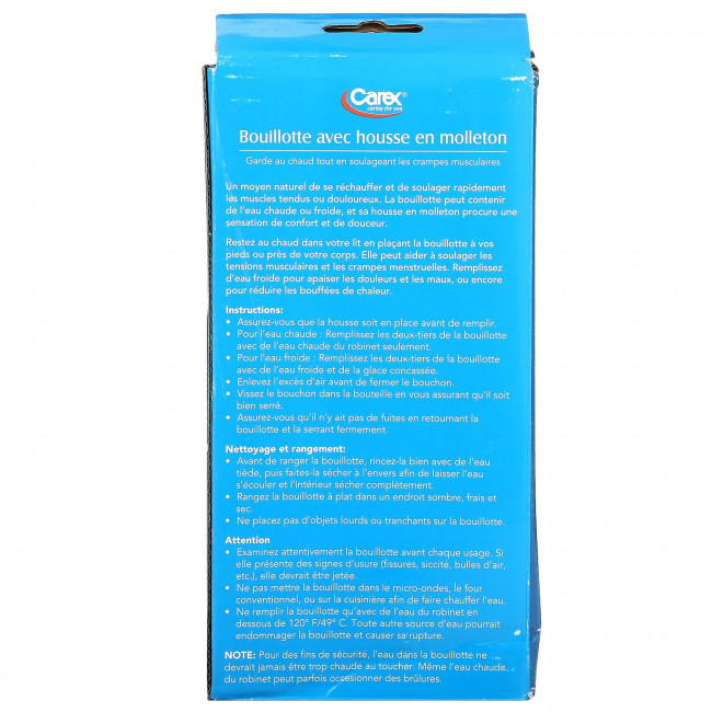 Carex, Бутылка с горячей водой с флисовой крышкой, 1 шт. Carex, Бутылка с горячей водой с флисовой крышкой, 1 шт.