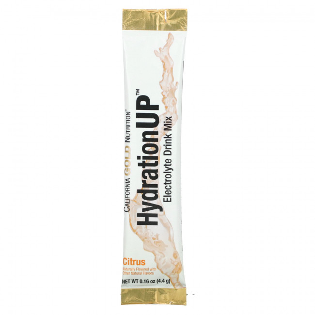 California Gold Nutrition, HydrationUP, смесь для приготовления электролитического напитка, цитрус, 20 пакетиков по 4,4 г (0,16 унции) California Gold Nutrition, HydrationUP, смесь для приготовления электролитического напитка, цитрус, 20 пакетиков по 4,4 г (0,16 унции)