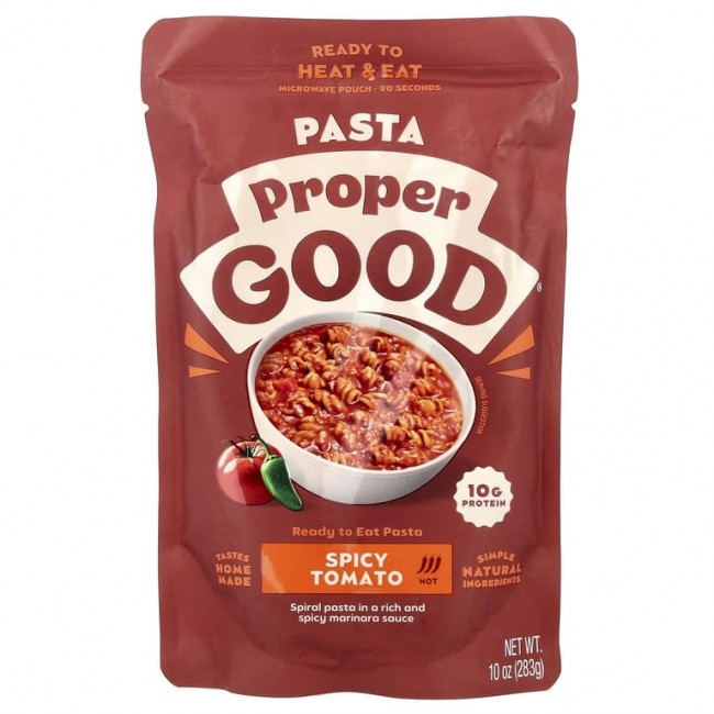 Proper Good, готовая к употреблению паста, пряный томат, острый, 283 г (10 унций) Proper Good, готовая к употреблению паста, пряный томат, острый, 283 г (10 унций)