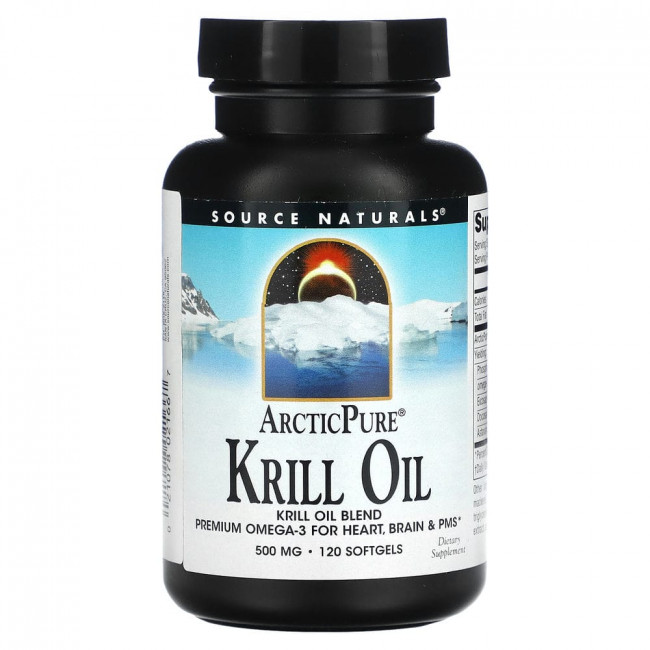 Source Naturals, ArcticPure, масло криля, 500 мг, 120 капсул Source Naturals, ArcticPure, масло криля, 500 мг, 120 капсул