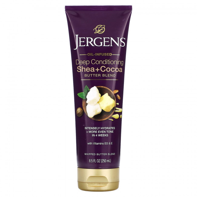 Jergens, Глубокое кондиционирование, смесь масла ши и какао, 250 мл (8,5 жидк.)