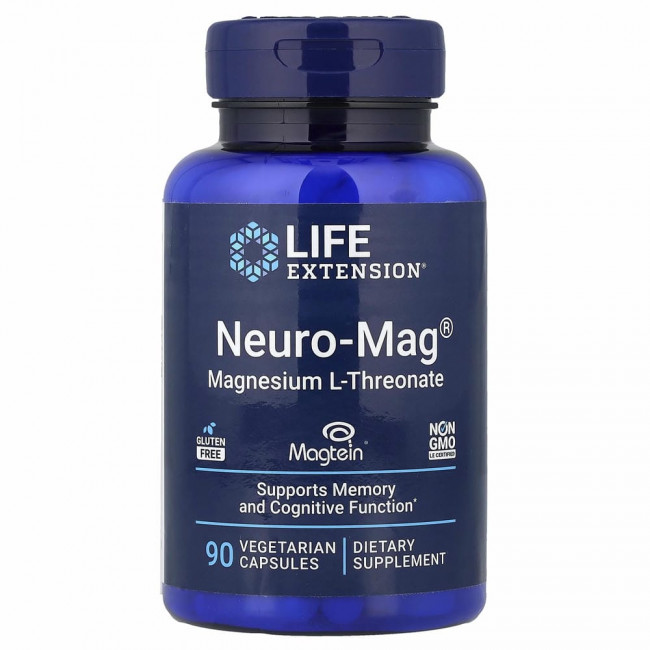 Life Extension, Neuro-Mag, L-треонат магния, 90 вегетарианских капсул Life Extension, Neuro-Mag, L-треонат магния, 90 вегетарианских капсул