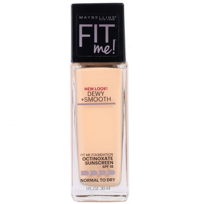 Maybelline, Fit Me, увлажняющая и выравнивающая тональная основа, оттенок 120 «Классическая слоновая кость», 30 мл