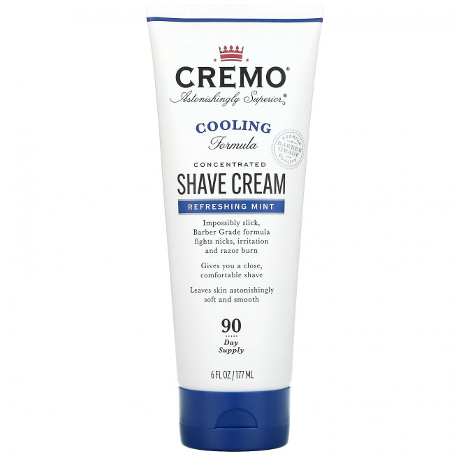 Cremo, Концентрированный крем для бритья, освежающая мята, 177 мл (6 жидк. Унций) Cremo, Концентрированный крем для бритья, освежающая мята, 177 мл (6 жидк. Унций)
