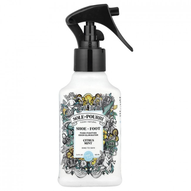 Poo-Pourri, Sole-Pourri™, средство для устранения неприятного запаха обуви и ног, цитрусовая мята, 100 мл (3,4 жидких унции)