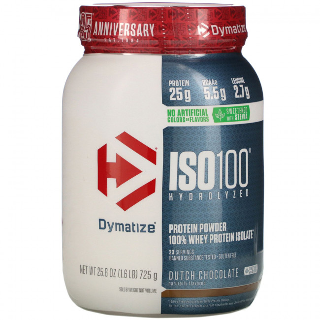 Dymatize Nutrition, ISO100, гидролизованный 100% изолят сывороточного протеина, датский шоколад, 725 г (1,6 фунта) Dymatize Nutrition, ISO100, гидролизованный 100% изолят сывороточного протеина, датский шоколад, 725 г (1,6 фунта)