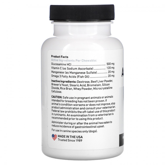 International Veterinary Sciences, Arthramine, добавка с глюкозамином, для крупных собак, 60 жевательных таблеток