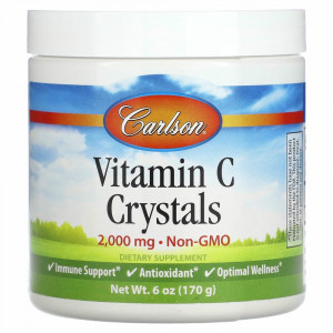 Carlson, Кристаллы витамина C, 2000 мг, 170 г (6 унций) Carlson, Кристаллы витамина C, 2000 мг, 170 г (6 унций)
