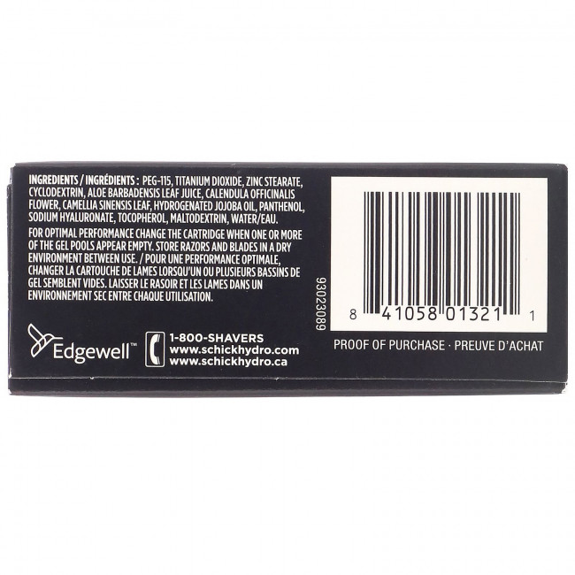 Schick, Hydro 5 Sense, бритва, для чувствительной кожи, 1 бритва, 2 кассеты