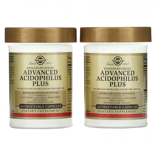 Solgar, Advanced Acidophilus Plus, 120 растительных капсул Solgar, Advanced Acidophilus Plus, 120 растительных капсул