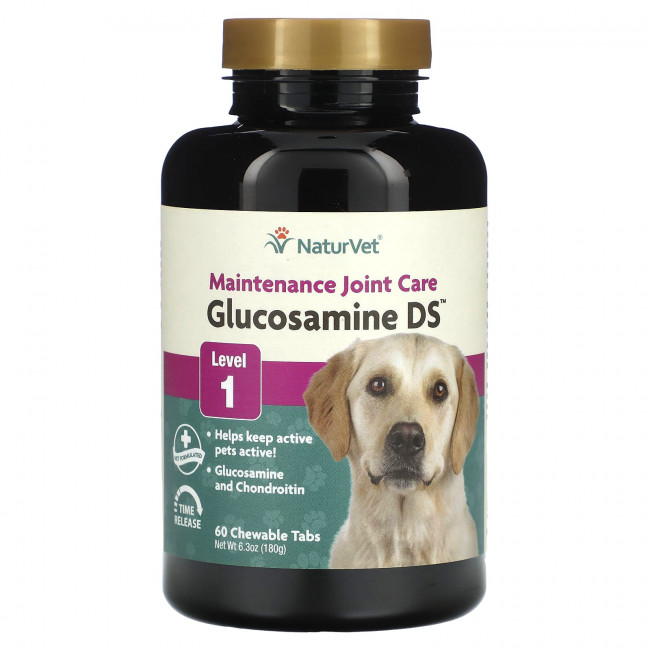 NaturVet, Glucosamine DS, поддерживающий уход за суставами, уровень 1, 60 жевательных таблеток, 180 г (6,3 унции) NaturVet, Glucosamine DS, поддерживающий уход за суставами, уровень 1, 60 жевательных таблеток, 180 г (6,3 унции)