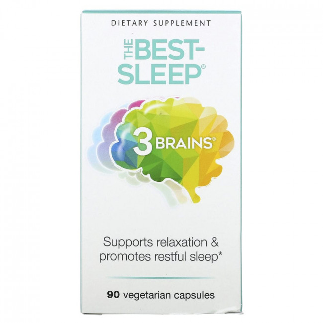 Natural Factors, 3 Brains, The Best-Sleep, 90 вегетарианских капсул Natural Factors, 3 Brains, The Best-Sleep, 90 вегетарианских капсул