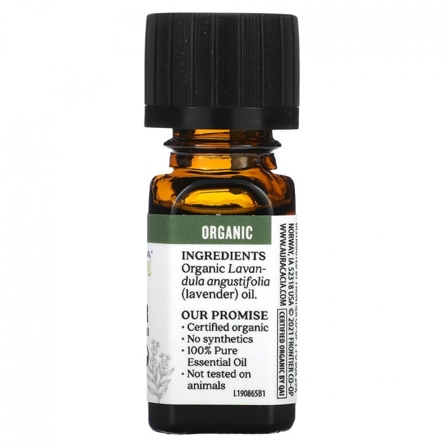 Aura Cacia, Чистое эфирное масло, органическая французская лаванда 7,4 мл (0,25 жидкой унции)