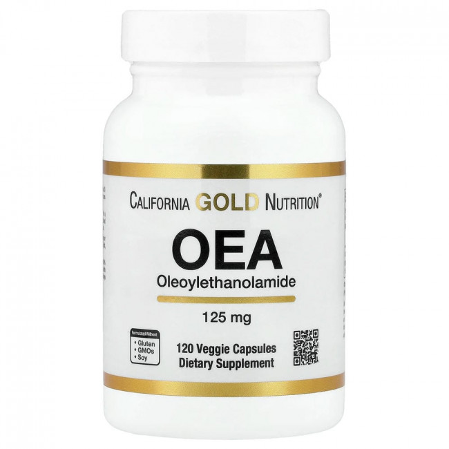 California Gold Nutrition, OEA олеоилэтаноламид, 125 мг, 120 вегетарианских капсул