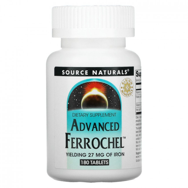 Source Naturals, Advanced Ferrochel, улучшенная формула, 180 таблеток Source Naturals, Advanced Ferrochel, улучшенная формула, 180 таблеток