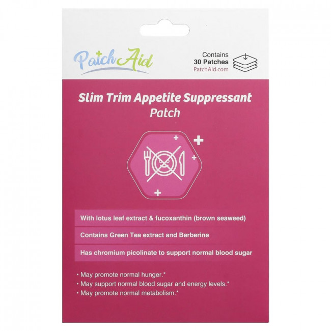 PatchAid, пластыри для подавления аппетита Slim Trim, 30 пластырей