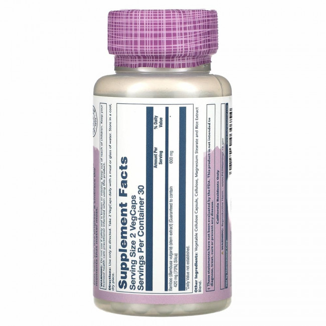 Solaray, Bamboo Stem Extract, 300 мг, 60 капсул VegCap
