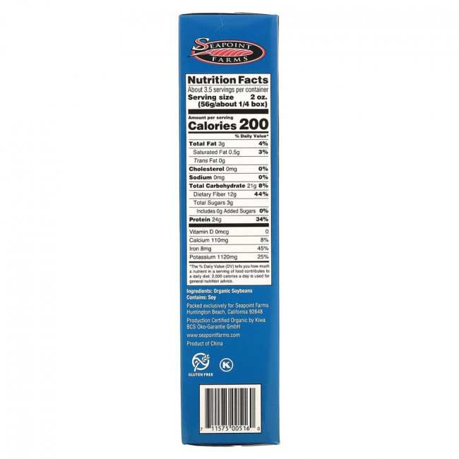Seapoint Farms, Органические феттуччине из эдамаме, 200 г (7,05 унции)