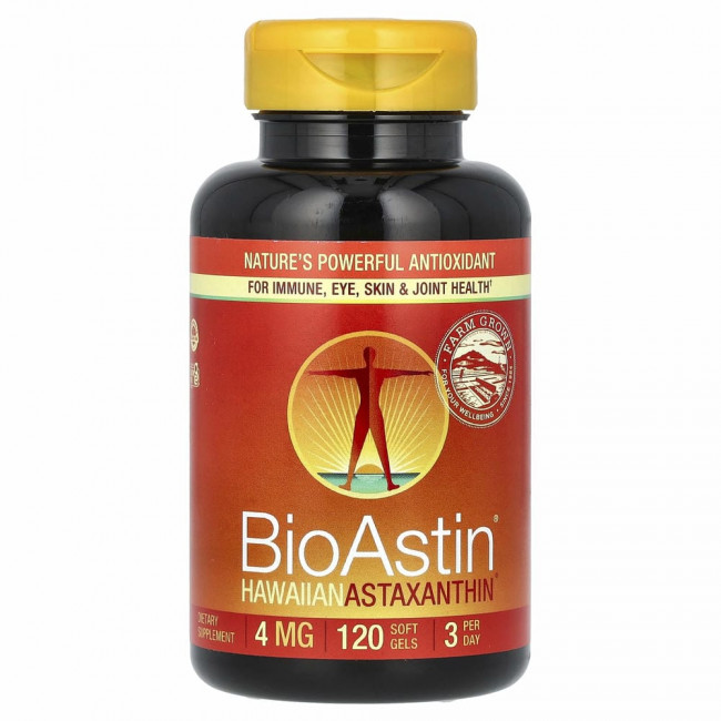 Nutrex Hawaii, BioAstin, гавайский астаксантин, 4 мг, 120 мягких таблеток
