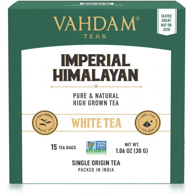 Vahdam Teas, белый чай, величественный гималайский, 15 чайных пакетиков, 30 г (1,06 унции) Vahdam Teas, белый чай, величественный гималайский, 15 чайных пакетиков, 30 г (1,06 унции)