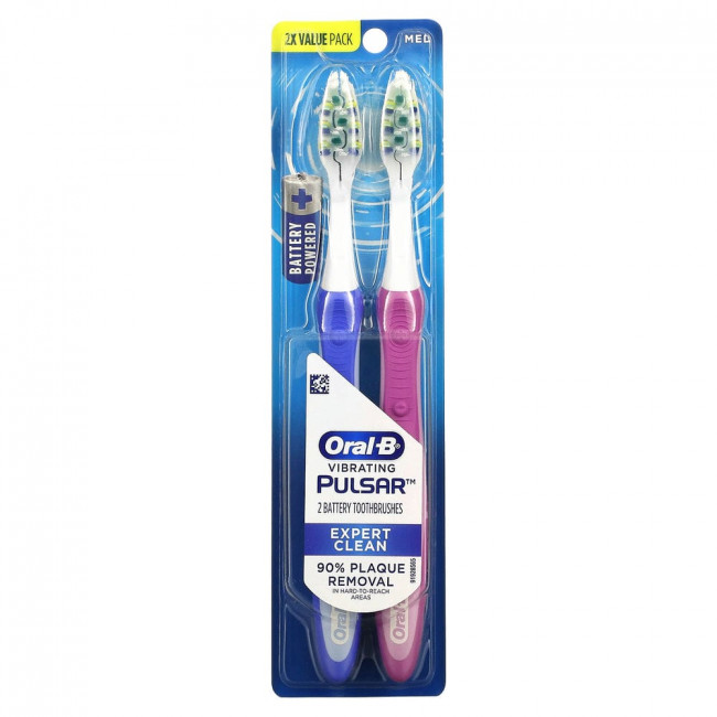 Oral-B, Pro-Health, Pulsar, зубная щетка на батарейках, средняя, 2 шт. в упаковке Oral-B, Pro-Health, Pulsar, зубная щетка на батарейках, средняя, 2 шт. в упаковке