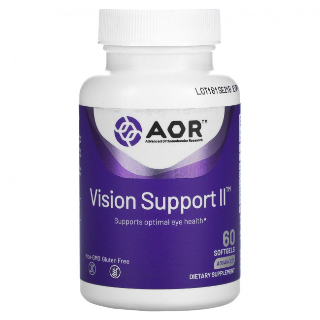 Advanced Orthomolecular Research AOR, Vision Support II, 60 мягких таблеток Advanced Orthomolecular Research AOR, Vision Support II, 60 мягких таблеток
