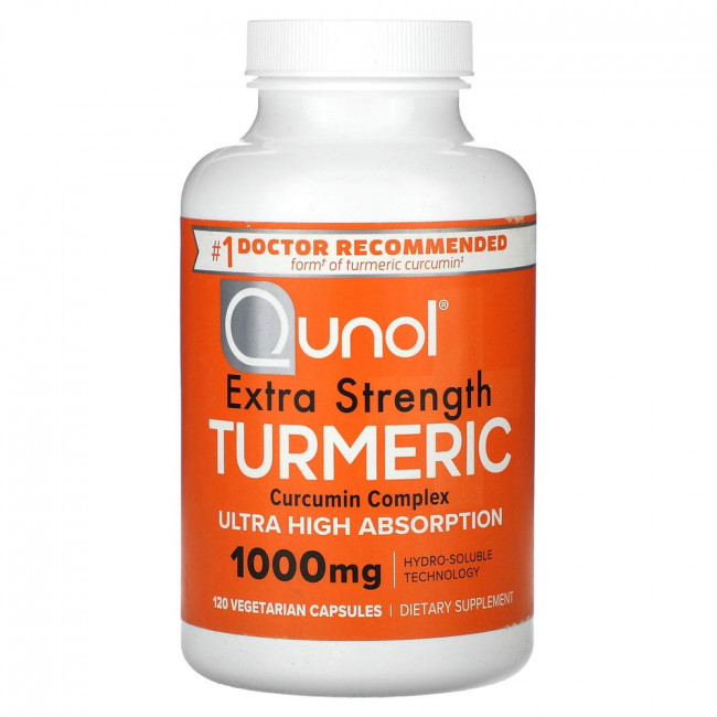 Qunol, Turmeric, Curcumin Complex, Extra Strength, 1,000 mg, 120 Vegetarian Capsules (500 mg per Capsule)