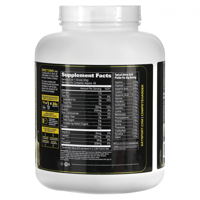 GAT, Whey Matrix, комплекс из четырех смесей сывороточного протеина, ванильное мороженое, 2,06 кг (4,5 фунта)