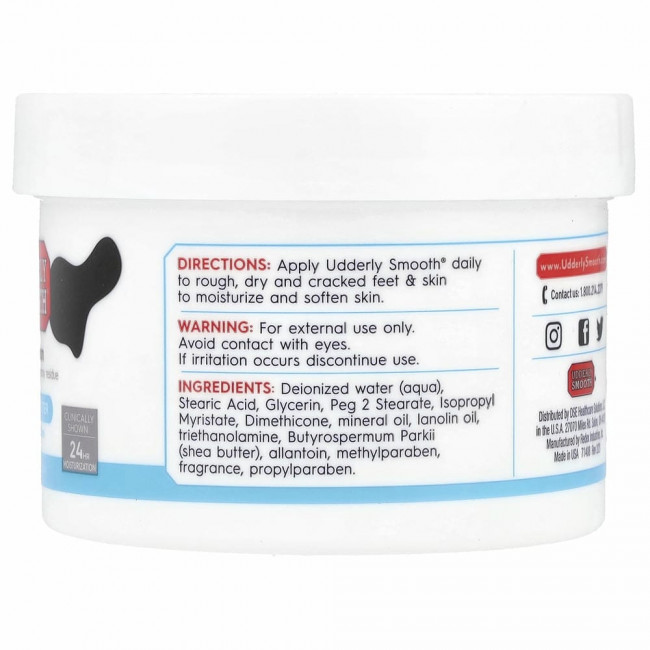 Udderly Smooth, Крем для ног с маслом дерева ши, 8 унций (227 г)