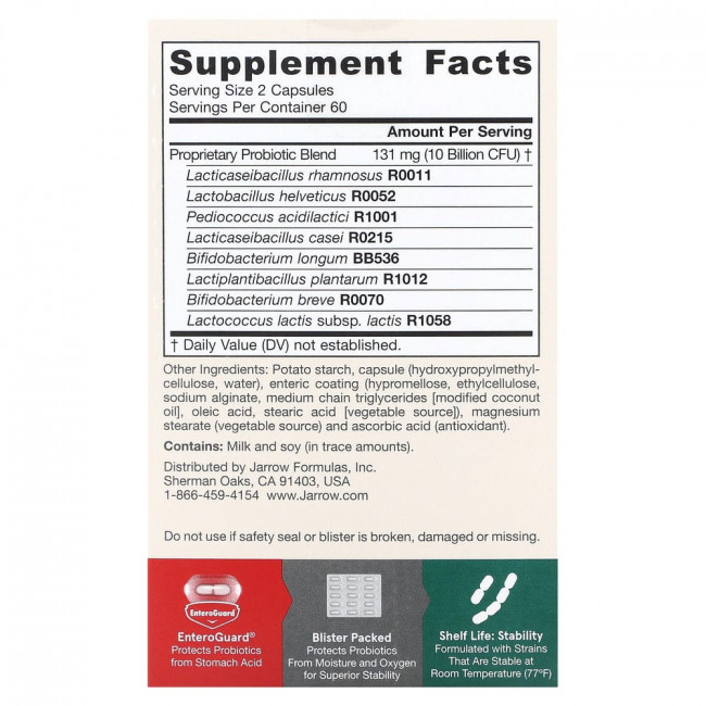 Jarrow Formulas, Jarro-Dophilus EPS, 5 миллиардов, 120 растительных капсул