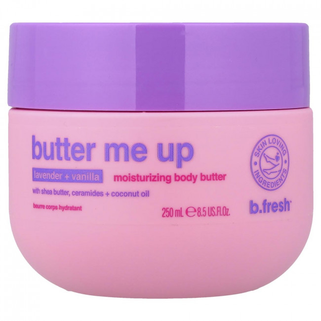 b.fresh, Butter Me Up, Увлажняющее масло для тела, Лаванда + Ваниль, 8,5 жидких унций (250 мл)