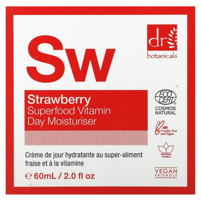 Dr. Botanicals, Superfood Vitamin Day Moisturiser, Strawberry, 2 fl oz (60 ml) (Discontinued Item)