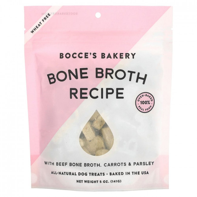 Bocce's Bakery, Bone Broth Recipe, For Dog, With Beef Bone Broth, Carrots & Parsley, 5 oz (141 g) (Discontinued Item)