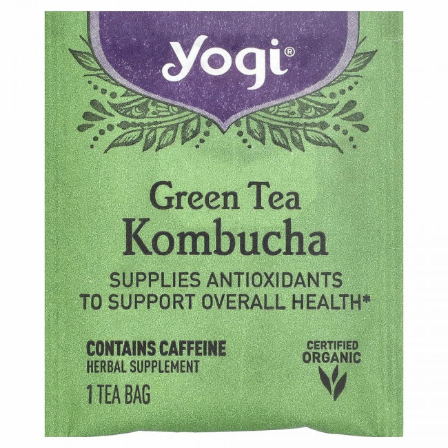 Yogi Tea, зеленый чай комбуча, 16 чайных пакетиков, 32 г (1,12 унции) Yogi Tea, зеленый чай комбуча, 16 чайных пакетиков, 32 г (1,12 унции)