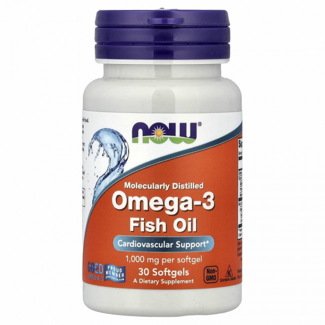NOW Foods, жирные кислоты омега-3, 180 ЭПК / 120 ДГК, 30 капсул