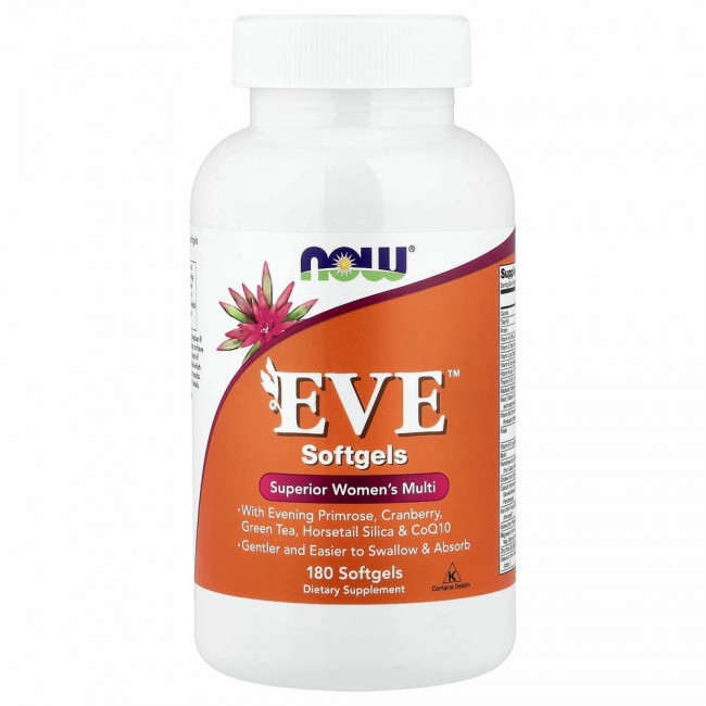 NOW Foods, EVE, превосходные мультивитамины для женщин, 180 капсул NOW Foods, EVE, превосходные мультивитамины для женщин, 180 капсул