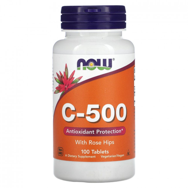 NOW Foods, C-500 с шиповником, 100 таблеток NOW Foods, C-500 с шиповником, 100 таблеток