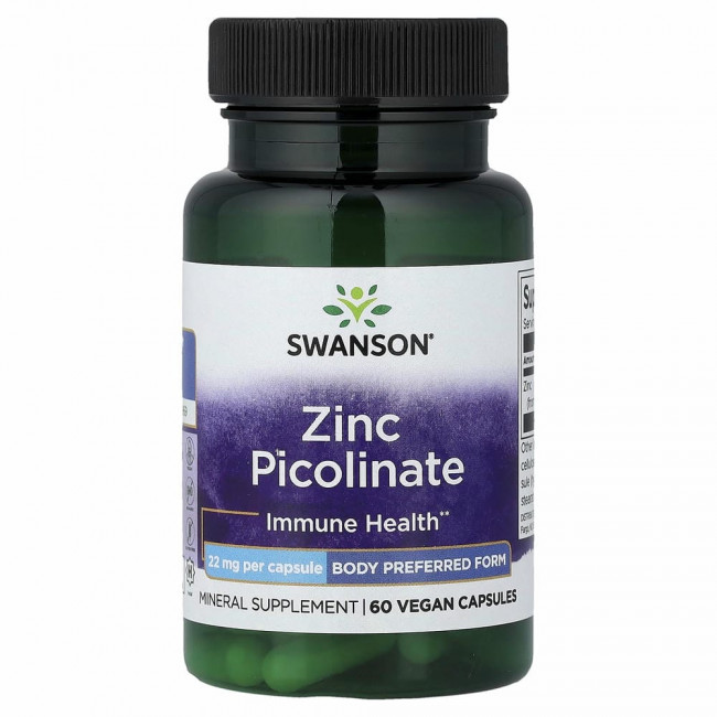 Swanson, Zinc Picolinate, Immune Health, 22 mg, 60 Capsules
