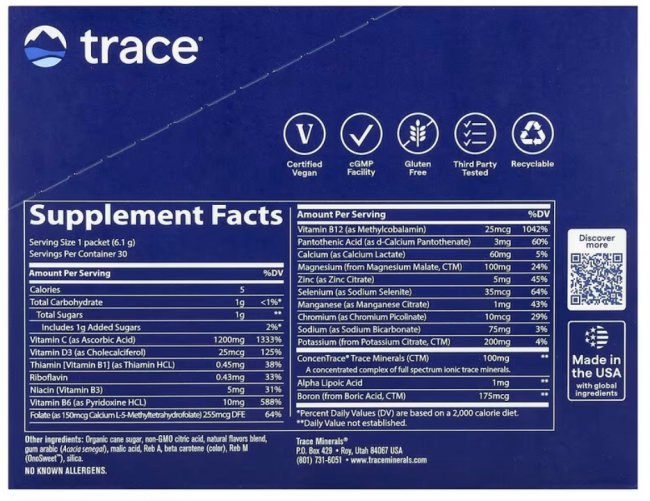 Trace Minerals ®, PowerPak,электролит для повышения выносливости, со вкусом апельсина, 30 пакетиков по 4,8 г (0,17 унции) Trace Minerals ®, PowerPak,электролит для повышения выносливости, со вкусом апельсина, 30 пакетиков по 4,8 г (0,17 унции)
