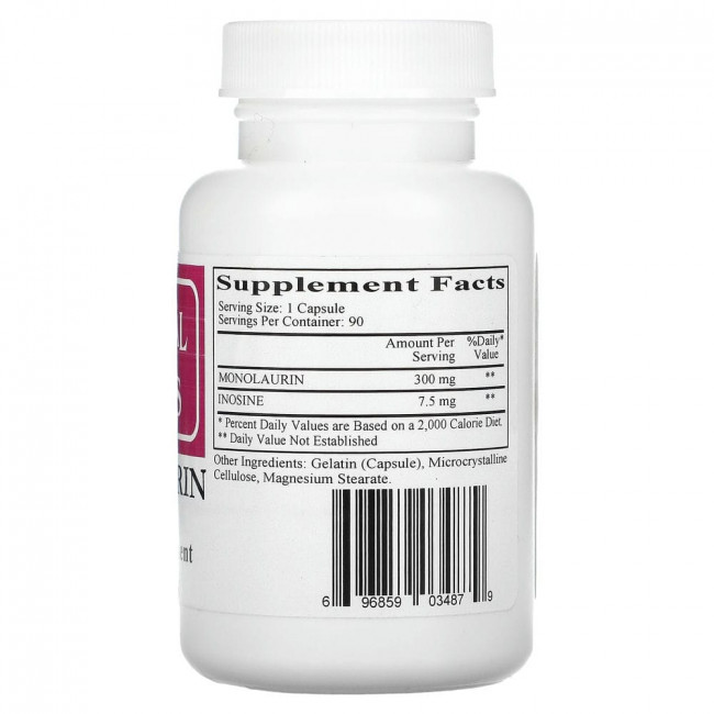 Ecological Formulas, Монолаурин, 300 мг, 90 капсул Ecological Formulas, Монолаурин, 300 мг, 90 капсул