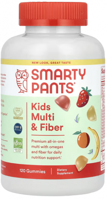 SmartyPants, формула для детей с клетчаткой, со вкусом клубники и банана, апельсина и лимона, 120 жевательных конфет