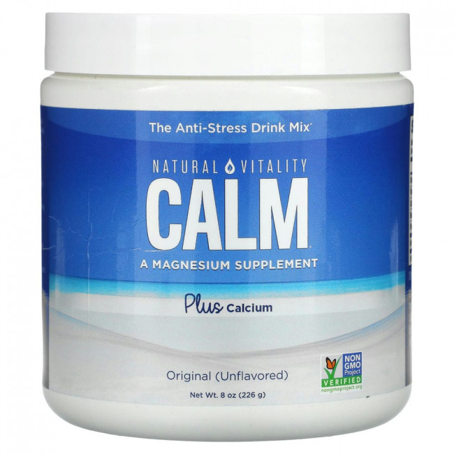 Natural Vitality, CALM Plus Calcium, антистрессовая смесь для напитков, оригинальная (без добавок), 226 г (8 унций) Natural Vitality, CALM Plus Calcium, антистрессовая смесь для напитков, оригинальная (без добавок), 226 г (8 унций)