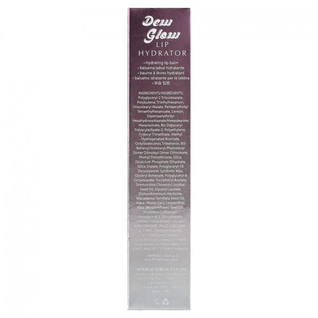 J.Cat Beauty, Dew Glow, увлажняющий бальзам для губ, DLB106 Glaze For Days, 0,12 унции (3,4 г)