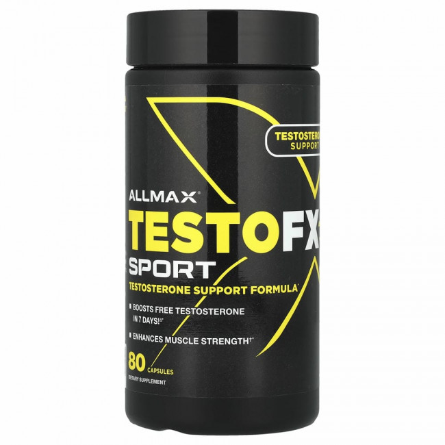 ALLMAX, TestoFX Sport, формула для поддержки тестостерона, 80 капсул