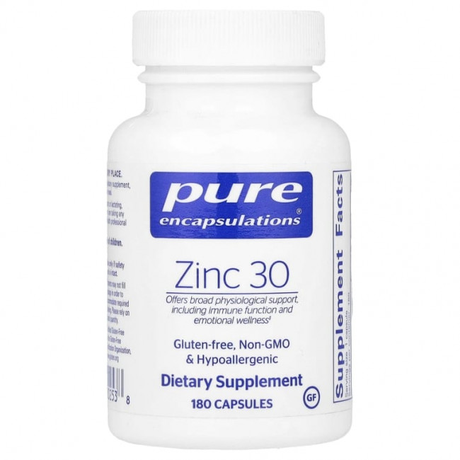 Pure Encapsulations, Цинк 30, 180 капсул (30 мг в капсуле) Pure Encapsulations, Цинк 30, 180 капсул (30 мг в капсуле)