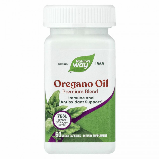 Nature's Way, масло орегано, 60 веганских капсул Nature's Way, масло орегано, 60 веганских капсул