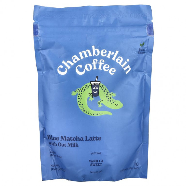 Chamberlain Coffee, латте с голубым матча и овсяным молоком, 283 г (10 унций) Chamberlain Coffee, латте с голубым матча и овсяным молоком, 283 г (10 унций)